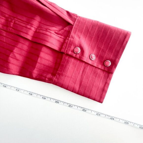 Wrangler Mens Long Sleeve Western Pearl Snap Up Front Red Tall Large NWT - Picture 6 of 9